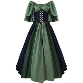 Women's Medieval Renaissance Costume Cosplay Over Dress Halloween Vampire Bride Costumes Dress For Girls