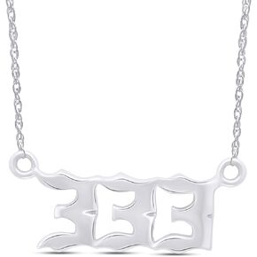 Angel Number Necklace 111 222 333 444 555 666 777 888 999 Pendant Necklace In 14K Gold Over Sterling Silver Along With 18" Chain Numerology Jewelry