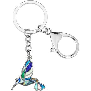 Enamel Alloy Crystal Hummingbird Keychains Birds Bag Key Ring Jewelry for Women Girls Charms Gifts in Saudi Arabia