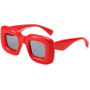 Teumire Cute Square Inflated Sunglasses for Women Men Chunky Candy Color Glasses Y2K Hip Hop Punk Shades