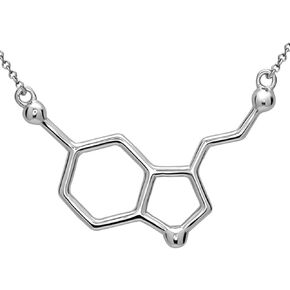Serotonin Molecule Necklace in 925 Sterling Silver