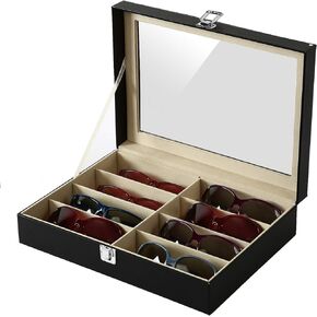 صندوق تخزين درج تخزين 8 فتحة للنساء الرجال نظارات عرض القضية جامع بو بو بو الجلود in Kuwait