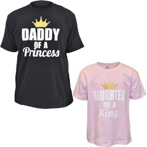 Daddy of A Princess Daughter of A King Matching Fathers Day T Shirts