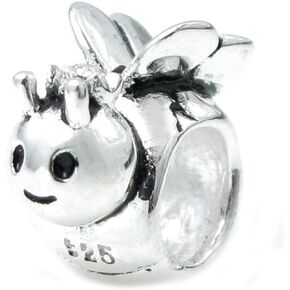 Sterling Silver Honey Queen Bee European Bead Charm