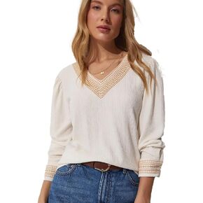 VAVONNE V Neck Blouses for Women Dressy Casual, Womens Long Sleeve Tops, Business Dress Shirts
