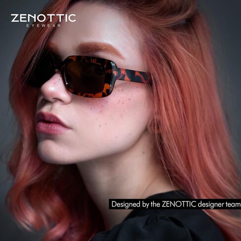 نظارات شمسية مستطيلة الشكل من ZENOTTIC، نظارات شمسية مضادة للأشعة فوق البنفسجية 400، نظارات ملونة مربعة الشكل للرجال والنساء in Saudi Arabia