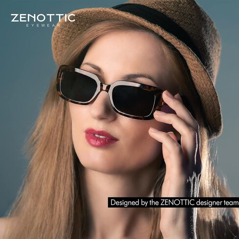 نظارات شمسية مستطيلة الشكل من ZENOTTIC، نظارات شمسية مضادة للأشعة فوق البنفسجية 400، نظارات ملونة مربعة الشكل للرجال والنساء in Saudi Arabia