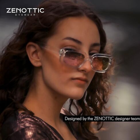 نظارات شمسية مستطيلة الشكل من ZENOTTIC، نظارات شمسية مضادة للأشعة فوق البنفسجية 400، نظارات ملونة مربعة الشكل للرجال والنساء in Saudi Arabia