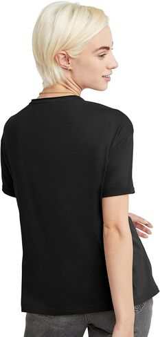 Hanes Women's Originals V-Neck Short Sleeve T-Shirt with Raw Edge, 100% Cotton Tee in Saudi Arabia