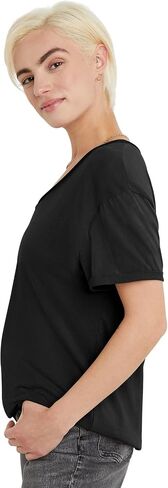 Hanes Women's Originals V-Neck Short Sleeve T-Shirt with Raw Edge, 100% Cotton Tee in Saudi Arabia