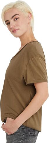 Hanes Women's Originals V-Neck Short Sleeve T-Shirt with Raw Edge, 100% Cotton Tee in Saudi Arabia