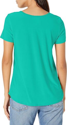 Star Vixen Women's Petite Elbow Sleeve Button Front Flowy Tank Top with Pleated Detail in Saudi Arabia