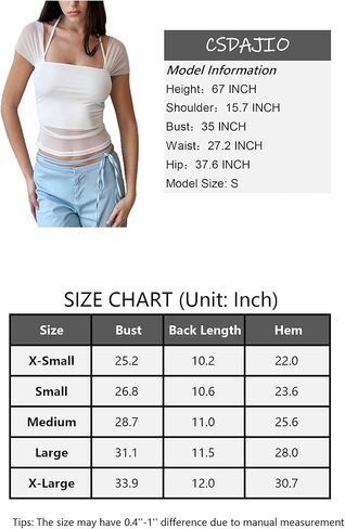 CSDAJIO Sheer Mesh Short Sleeve Crop Top Square Neck Cropped T Shirt Cute Tops for Women Trendy in Kuwait