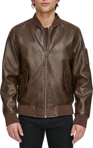 Levi's Mens Faux Leather Varsity Bomber Jacket Jacket in Saudi Arabia