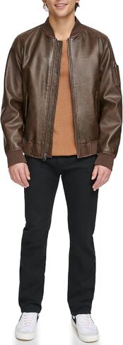 Levi's Mens Faux Leather Varsity Bomber Jacket Jacket in Saudi Arabia