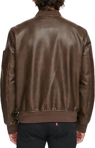 Levi's Mens Faux Leather Varsity Bomber Jacket Jacket in Saudi Arabia