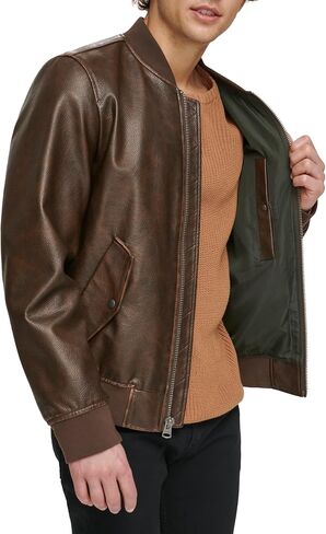 Levi's Mens Faux Leather Varsity Bomber Jacket Jacket in Saudi Arabia