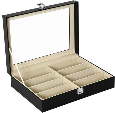 صندوق تخزين درج تخزين 8 فتحة للنساء الرجال نظارات عرض القضية جامع بو بو بو الجلود in Kuwait