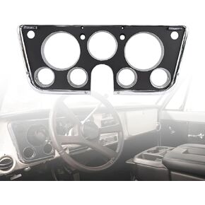 إطار LAFORMO Dash Bezel 7 فتحات كروم وأسود متوافق مع شاحنة 1967 1968 1969 1970 1971 1972 Chevy C10 Truck in Kuwait