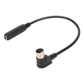 MIDI Cable, 6.35mm 1/4 Inch Female to DIN 5 Pin MIDI Male Sound Adapter Cable, 90 Degree Right Angle TRS Stereo Audio Cable for MIDI Keyboard Electric Piano, MIDI Guitar