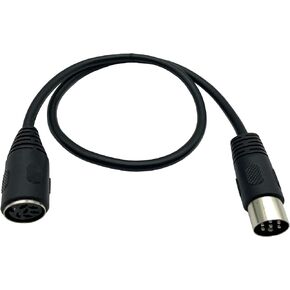 Dafensoy MIDI Cable, 6 Pin DIN MIDI Male to Female Extension Adapter Cord, for Microphone Recording, Mixing, and More(0.5M/20inch)
