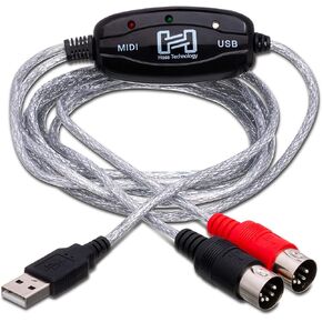 Hosa USM-422 MIDI I/O إلى USB Type A TRACKLINK USB Interface، 6 أقدام
