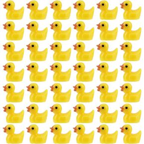 50pcs Mini Resin Duck, Miniature Ducks Tiny Ducks to Hide Small Ducks Mini Resin Figures Mini Resin Animals Decorations for DIY Crafts Party Micro Landscape Ornaments