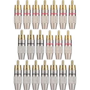 20Pack RCA Male Plug Solder, Gold Audio Video Cable Adapter Connector for Speaker Wire Wall Plate Home Theater Audio Video Receiver Amplifiers and Sound Systems in Saudi Arabia