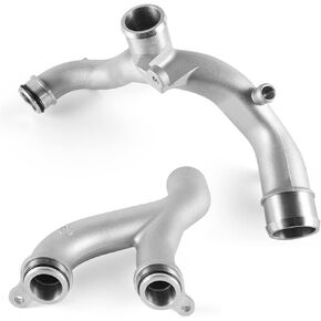 AULINK (OEM Part) LR090630 LR092992 AJ813917 AJ813865 C2Z28536 Aluminum Water Pump Thermostat Top Crossover Hose For 2010-2020 Land Rover LR4 Discovery Range Rover Sport, Jaguar XE XF XJ F-Type Engine