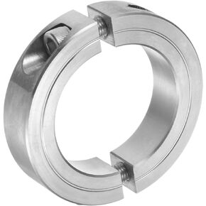 uxcell Double Split Clamp-On Shaft Collar 2" Bore Two-Piece Clamping Collar, 3" OD, 11/16" Thick, 304 Stainless Steel Axle Collar Clamp, Set Screw Style