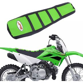 AnXin Dirt Bike Seat Cover Motorcycle Gripper Rubber Soft Skin Seat Covers for KX 65 KLX 110 KLX110 2000-2023 Green