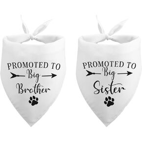 Dog Pregnancy Announcement Promoted to Big Brother and Sister Dog Bandana Baby Announcement Dog Bandana Gender Reveal Photo Prop Pet Accessories for Dog Lovers Owner Gift Pack of 2
