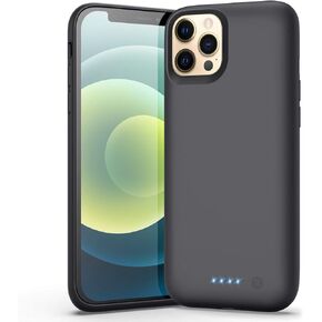 Battery Case for iPhone 12/12 Pro, （Newest 6800mAh）Battery Charging Case Protective Battery Backup Pack Portable Charging Case for iPhone 12/12 Pro Extended Phone Cover 6.1 inch Smart Case - Black
