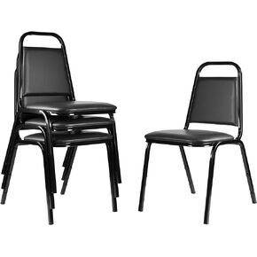 كرسي مأدبة منجد من الفينيل من OEF Furnishings (عبوة من 4 قطع)، عنابي