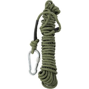 EVTSCAN 32ft Outdoor Climbing Rope, 8mm Diameter High Strength Braided Polyester Static Rope for Rock Climbing, Mountaineering, Caving, Rescue, Escaping, Camping, Hammock and Swinging