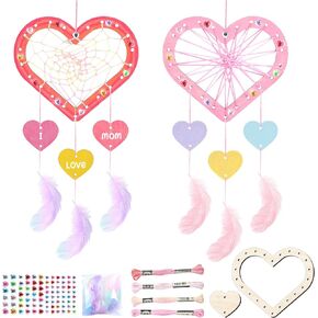 TREACLUB 8Pack Butterfly Dream Catcher Craft Kit for Kids, Unfinished Wooden Butterflies Wood for Painting, Butterfly Shaped Dream Catcher Craft for Home Classroom Brithday Spring Summer Art Activity