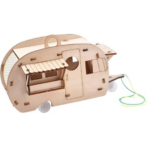 INFUNLY DIY Stem Kit Bird House Kit Camper Bird House Kit Wooden Birdhouses Set Grocery Store Design Educational DIY Carpentry Construction Wood Model Kit
