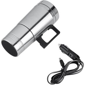 Car Heating Cup, 12V/24V 300ml Car Electric Coffee Tea Water Mugs Heater Stainless Steel Travel Thermos Bottle,Cups