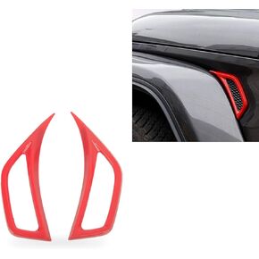 Fogfar 2 PCS Car Fender Air Outlet Patch, Body Fender Trim Strip, Wheel Eyebrow Side Air Conditioner Air Outlet Cover, Compatible with 18-21 Jeep Wrangler JL Gladiator JT Modify Accessories (Black)