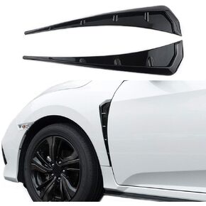 OTRTSUCC Car Fender Side Vents, ABS Carbon Fiber Spoiler, Fender Decorative Stickers, Air Flow Intake Hole Grille Auto Exterior Accessories Universal