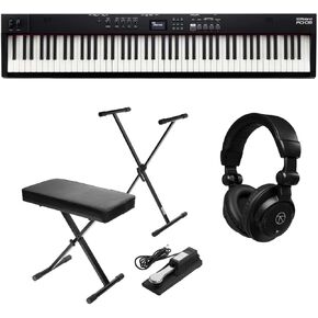 Roland RD-08 Stage Piano | Authentic RD Sound & Playability | 88-Note Weighted-Action PHA-4 Keyboard | Bundle, H&A Keyboard Stand, Sustain Pedal, Piano Bench & Studio Monitor Headphones