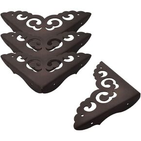 Metal Corner Protectors for Wood Boxes Furniture, Vintage Decorative Corner Guards for Box Door Table Furniture Corner Edge Safety Guard Pack of 4