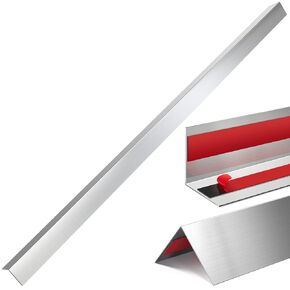 Therwen 10 Pieces Stainless Steel Corner Guards Corner Protector Metal Wall Corner Guard Wall Protection (0.5 x 0.5 x 48 Inch)