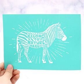 KSCRAFT Silkscreen Stencil Reusable Self-Adhesive Silk Screen Printing for Home Decor/Printing on Wood/Fabric/Wall/Cup/Plate/Glass/Paper (Zebra Pattern)