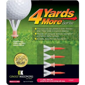 4 Yards More Golf Tees - 1 3/4" Short Tee (4 Red Tees)
