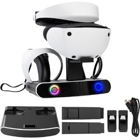 PS VR2 Controller Charging Station, PS VR2 Stand Charger with Type-C Adapter, Dual PS VR2 Controller Charging Stand with LED Indicator and Charger Cable in Kuwait