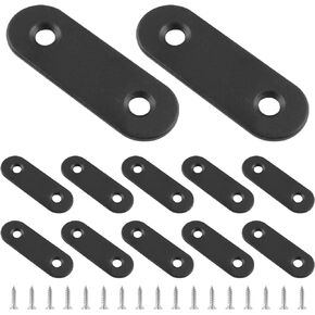 Bivethoi 20pcs Flat Straight Brace Bracket 1-1/2 Inch Brace Plate Connector, Stainless Steel Mending Plates Small Flat Bracket with Screws, Heavy Duty Straight Brace for Wood Cabinet (Silver)