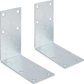 Yaocom 2 Pcs 10.25 x 10.25 x 5 Inch Galvanized Outside Corner Steel Metal Dock Corner Plate Boat Dock Hardware L Right Angle Bracket Joint Corner Braces, 9/16" Holes for 1/2" Carriage Bolts