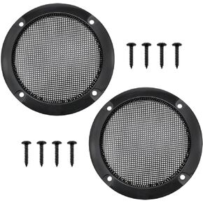 Zangc Speaker Cover Speaker net Cover Separable Field Black 3-inch with mounting Screws -2pcs