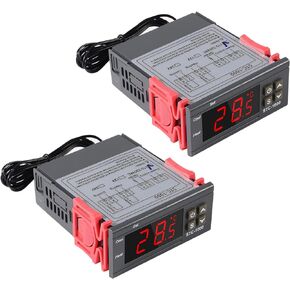 2Pcs STC-1000 Digital Temperature Controller 24V Thermostat Incubator Thermoregulator Relay Heating Cooling with Sensor Probe Cable